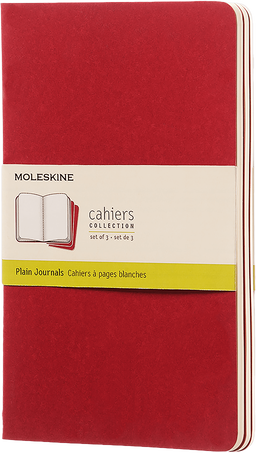 Cahier Journals Set of 3, Cranberry Red - Front view